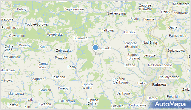 mapa Zalesie Górna, Zalesie Górna na mapie Targeo